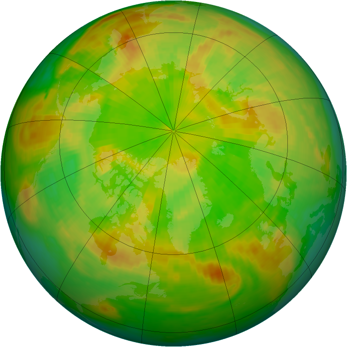 Arctic ozone map for 14 June 1980